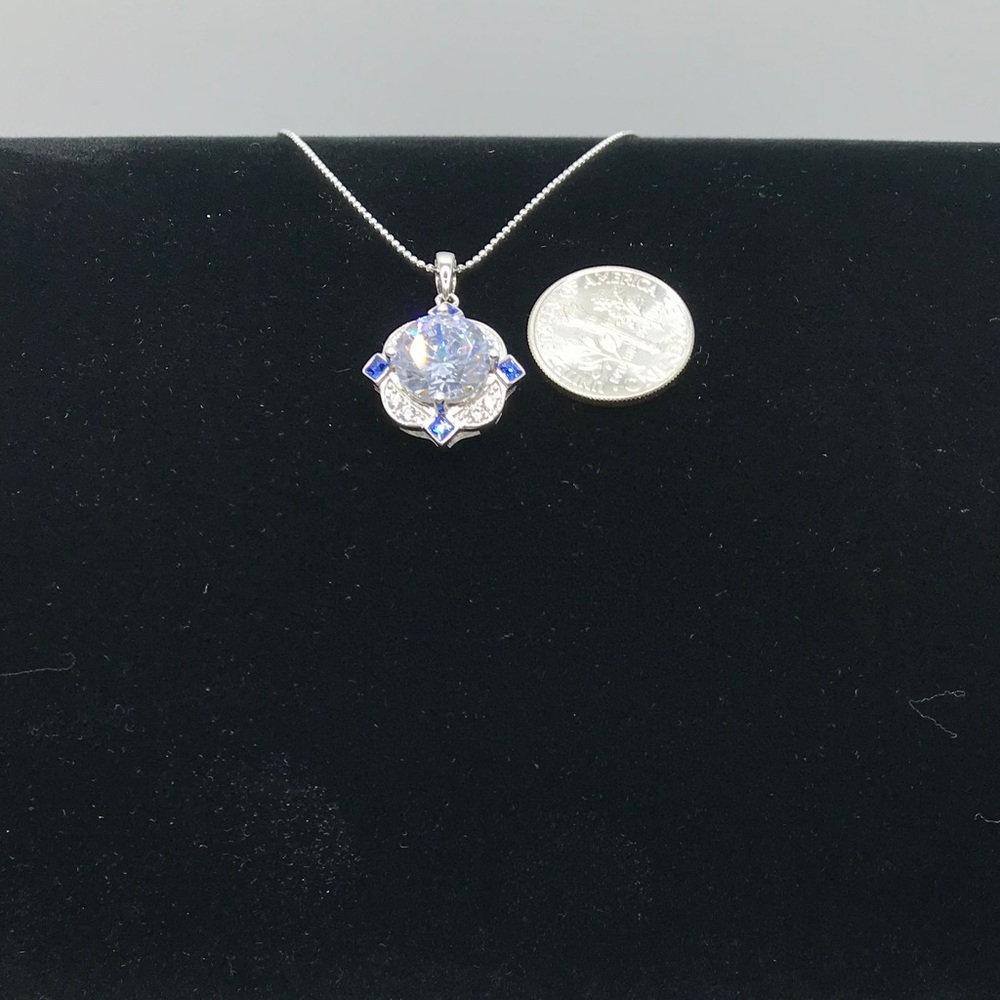4ct Art Deco Sapphire Pendant - Picture 8 of 14